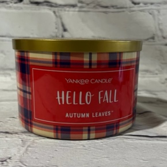 Yankee Candle Accents New Yankee Candle 3 Wick Hello Fall Autumn Leaves Candle Poshmark